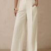 Women's Apricot High Waist Wide Leg Suit Trousers