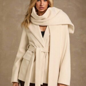 Women's Vintage Romantic Belted Long Sleeve Winter Overcoat