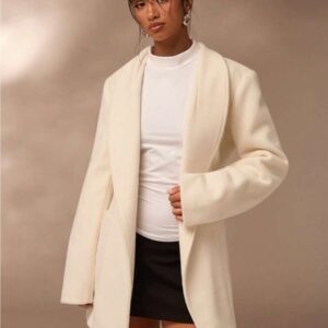 Women's Apricot Elegant Winter Long Wool Blend Overcoat