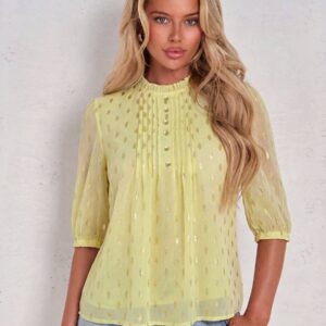 Women's Chiffon Three-Quarter Sleeve Casual Blouse Shirt