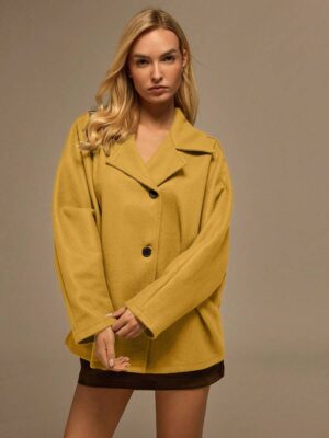 Women's Batwing Sleeve Lapel Neck Casual Loose Overcoat