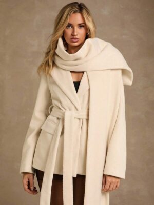 Women's Vintage Romantic Belted Long Sleeve Winter Overcoat